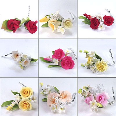 Цветочная ветка из сахарной мастики 10 см цветная 2 шт (в ассортименте)