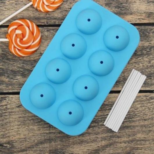 Форма для леденцов и мороженого, 8 ячеек, 2 части,19,5х11,7х3,5 см 