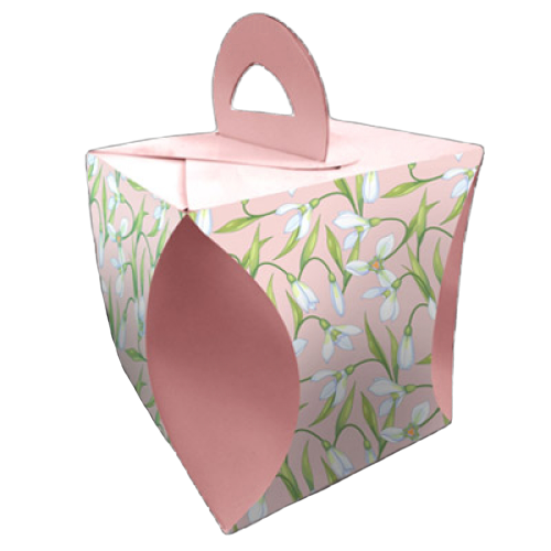 Коробка для кулича d124мм высота 160 мм ПОДСНЕЖНИКИ