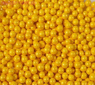 Сахарный жемчуг Желтый  глянец  3 мм