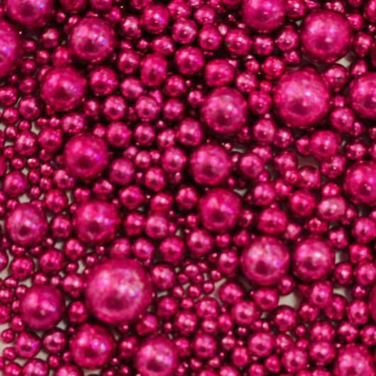 Шарики зеркальные, ярко-розовые, микс