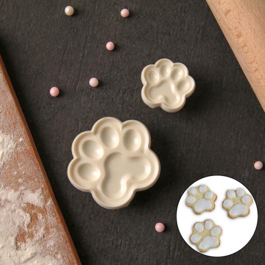 Набор печатей для теста и марципана «Лапы», 2 шт: 4,5×5 / 3×3 см