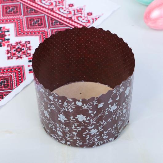 Форма бумажная для кулича d134, h100мм ЦВЕТОЧНЫЕ НИТИ 