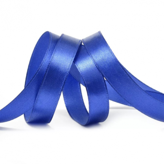 Лента атласная 1,2 см синяя 174