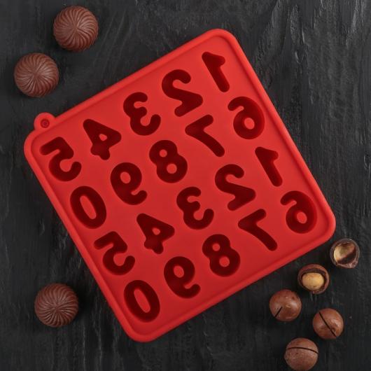 Форма для льда и шоколада «Цифры», 20 ячеек