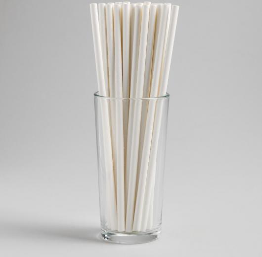 Трубочки для коктейля, набор 25 шт., цвет белый