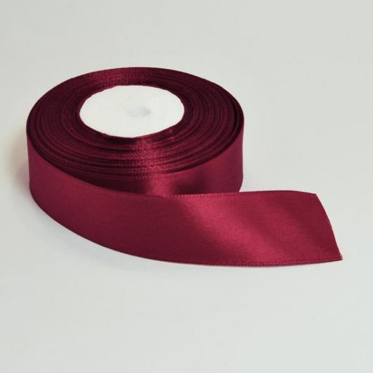 Лента атласная 2,5 см бордовая 062