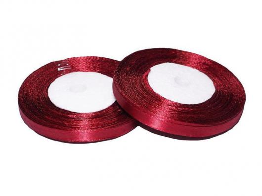 Лента атласная 0,6 см бордовая 062