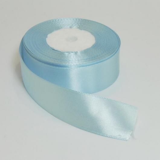 Лента атласная 2,5 см голубая 162
