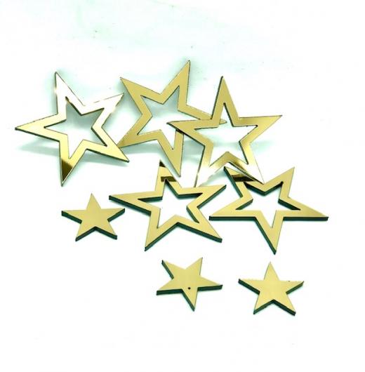 Звездочки золото 5 шт, акрил