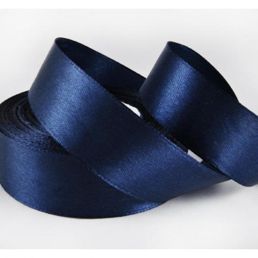 Лента атласная 2,5 см темно синяя 174