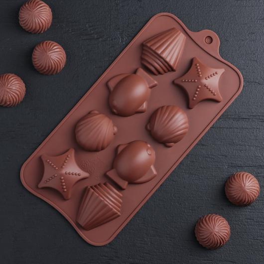 Форма для шоколада, 8 ячеек, 19х10 см 