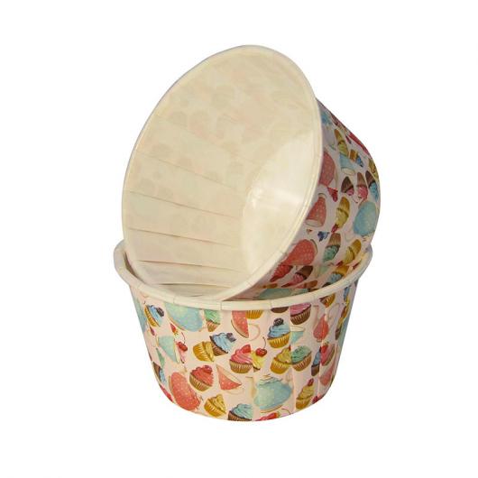 Капсулы капкейк 100 шт с рисунком жесткий бортик
