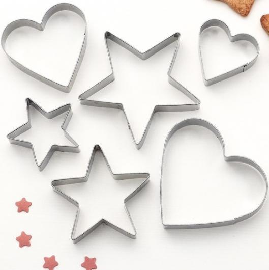 Набор форм для вырезания печенья Доляна «Сердце, звёздочка», 7×13 см, 6 шт