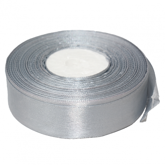 Лента атласная 2,5 см серый 118, 23 м