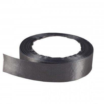 Лента атласная 2,5 см темно серый 131, 23 м