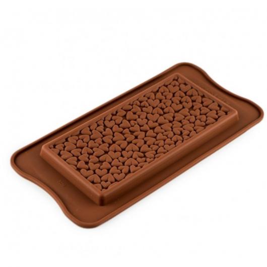 Форма для шоколада «Плитка сердечки» силикон