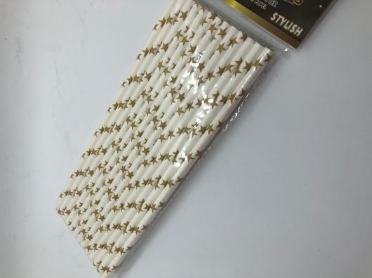 Набор палочек бумажных золотые звезды 25 шт 