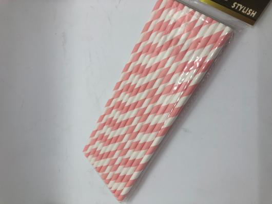 Набор палочек бумажных розовая полоса 25 шт 