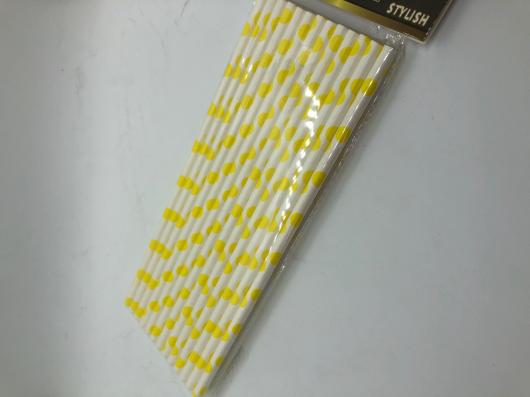 Набор палочек бумажных желтый шарик 25 шт 