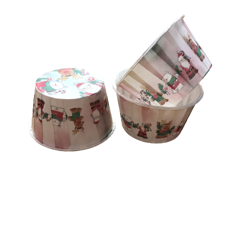 Капсулы капкейк 100 шт новогодний жесткий бортик