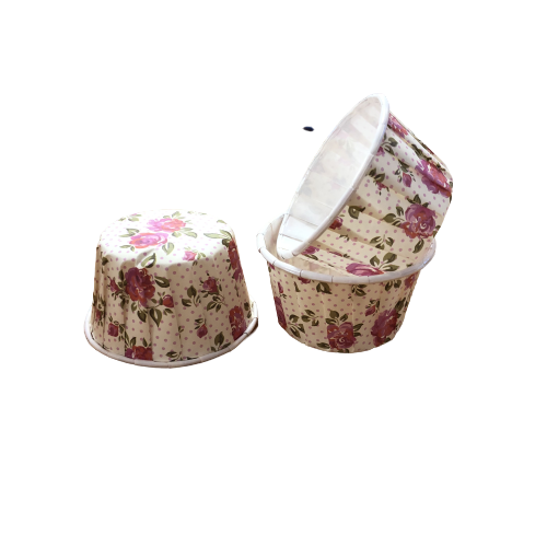 Капсулы капкейк 100 шт розы светлый фон жесткий бортик