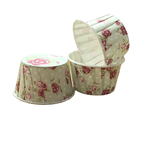 Капсулы капкейк 100 шт розы голубой фон жесткий бортик