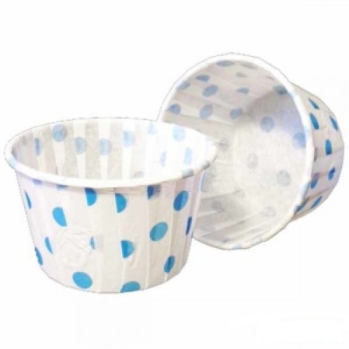 Капсулы капкейк 100 шт белый/голубой горох