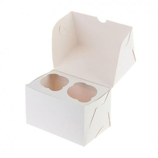 Коробка на 2 капкейка белая