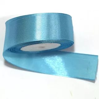 Лента атласная 2,5 см голубая 164