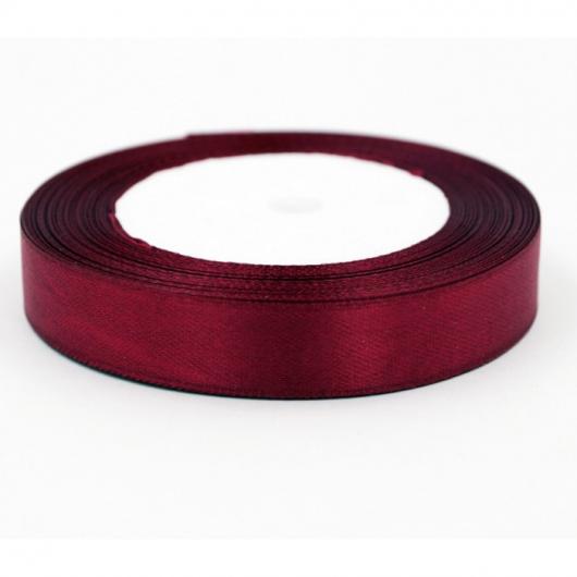 Лента атласная 1,2 см бордовая 062