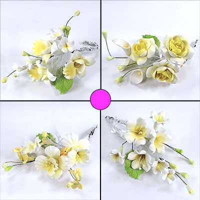 Цветочная ветка из сахарн.мастики Малая РОЗОВАЯ в ассортименте 12-14 см.