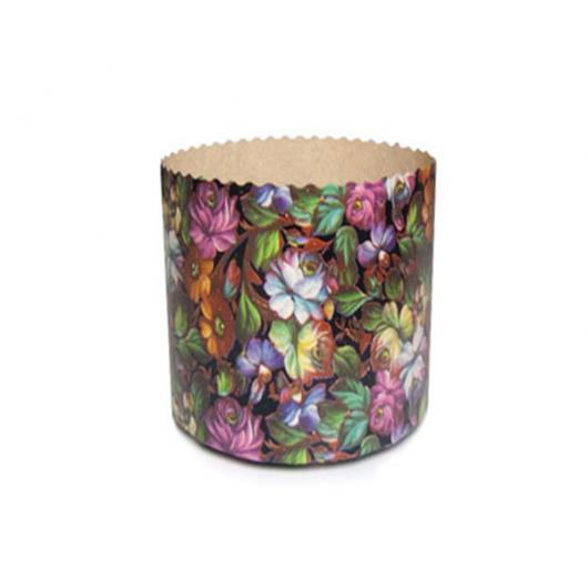 Форма бумажная для кулича d70, h85мм ЦВЕТЫ 150г