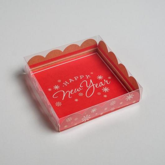 Коробка для кондитерских изделий с PVC крышкой New story, 13 х 13 х 3 см