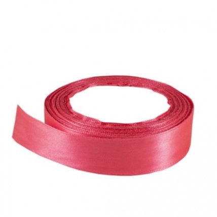 Лента атласная 1,2 см коралл, 23 м