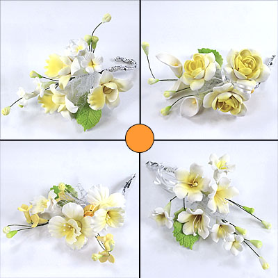 Цветочная ветка из сахарн.мастики Малая КРАСНАЯ в ассорименте 12-14 см