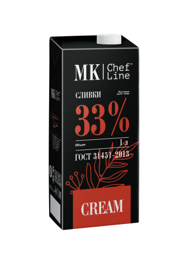 Сливки MK Chef Line 33% 1 л