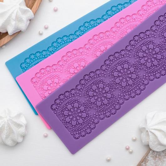 Коврик для айсинга Доляна «Цветочное кружево», 40×8 см