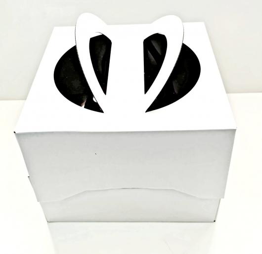 Коробка для торта с ручкой и верхним окном 26 см*26 см*20 см