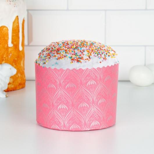 Форма бумажная для кулича d124, h100мм СВЕТЛАЯ ПАСХА 450г