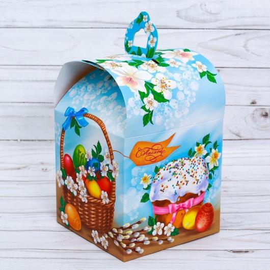 Коробка для кулича «Вкусный Кулич», 14 × 14 × 21 см