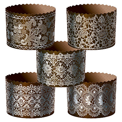 Форма бумажная КРУЖЕВО СЕРЕБРО h110хh85мм