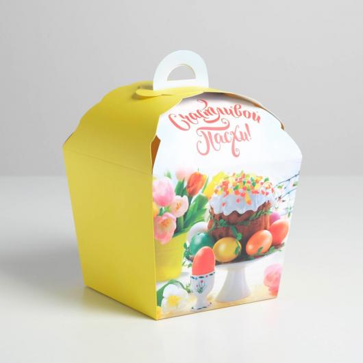 Коробка для кулича «Счастливой Пасхи 1», 17 х 17 х 26 см